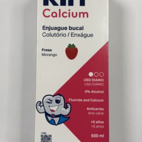 Flúor Kin calcina enjuague bucal de fresa niños