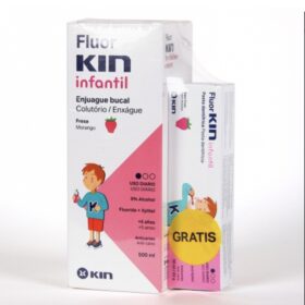 Flúor kin enjuague bucal niños+pasta dentífrica